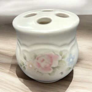 Vintage Pfaltzgraff Pottery Tea Rose Tooth Brush‎ Holder 3" Tall - Rare
